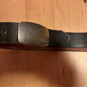 Guess Black and Tan Leather Belt